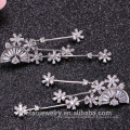 Ladies Crystal Snow 925 Sterling Silver Earring For Women Earring Fashion Jewelry